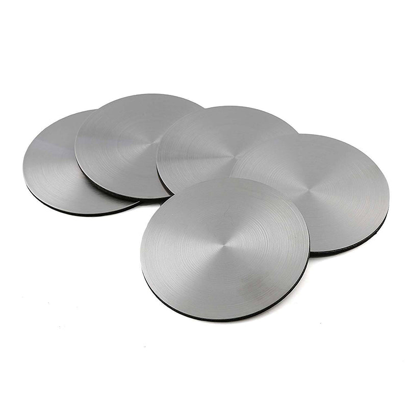 6x Stainless Steel Coasters with Holder Heat Resistant Set
