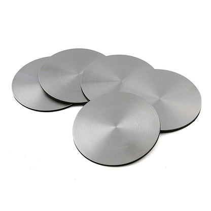 6x Stainless Steel Coasters with Holder Heat Resistant Set