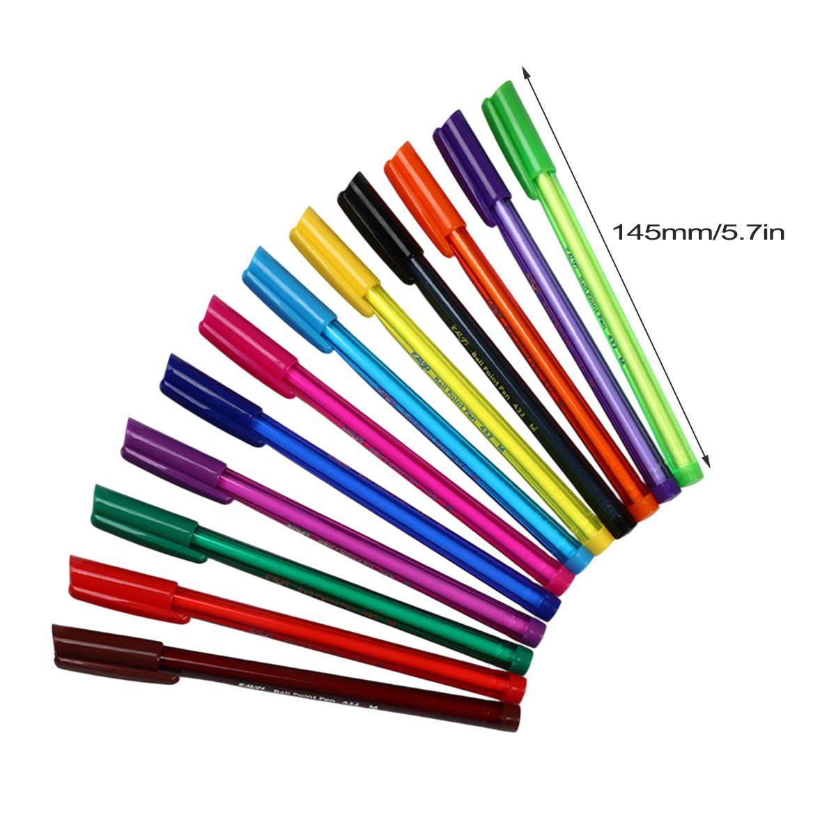 10PCS Colorful Ballpoint Pen Set with Transparent Barrel