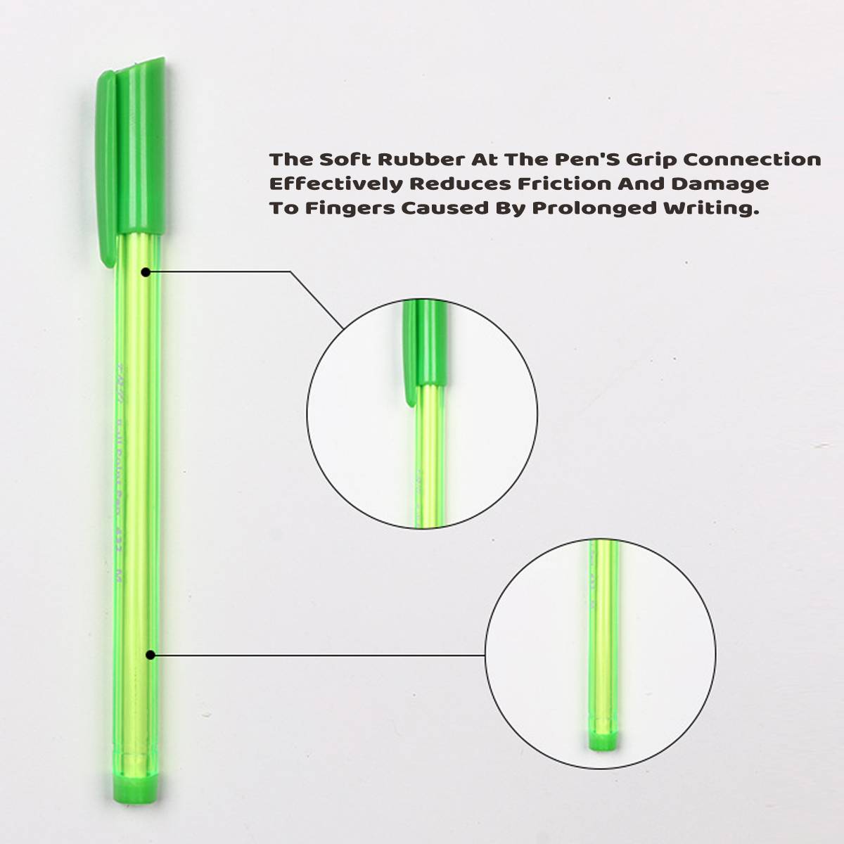 10PCS Colorful Ballpoint Pen Set with Transparent Barrel