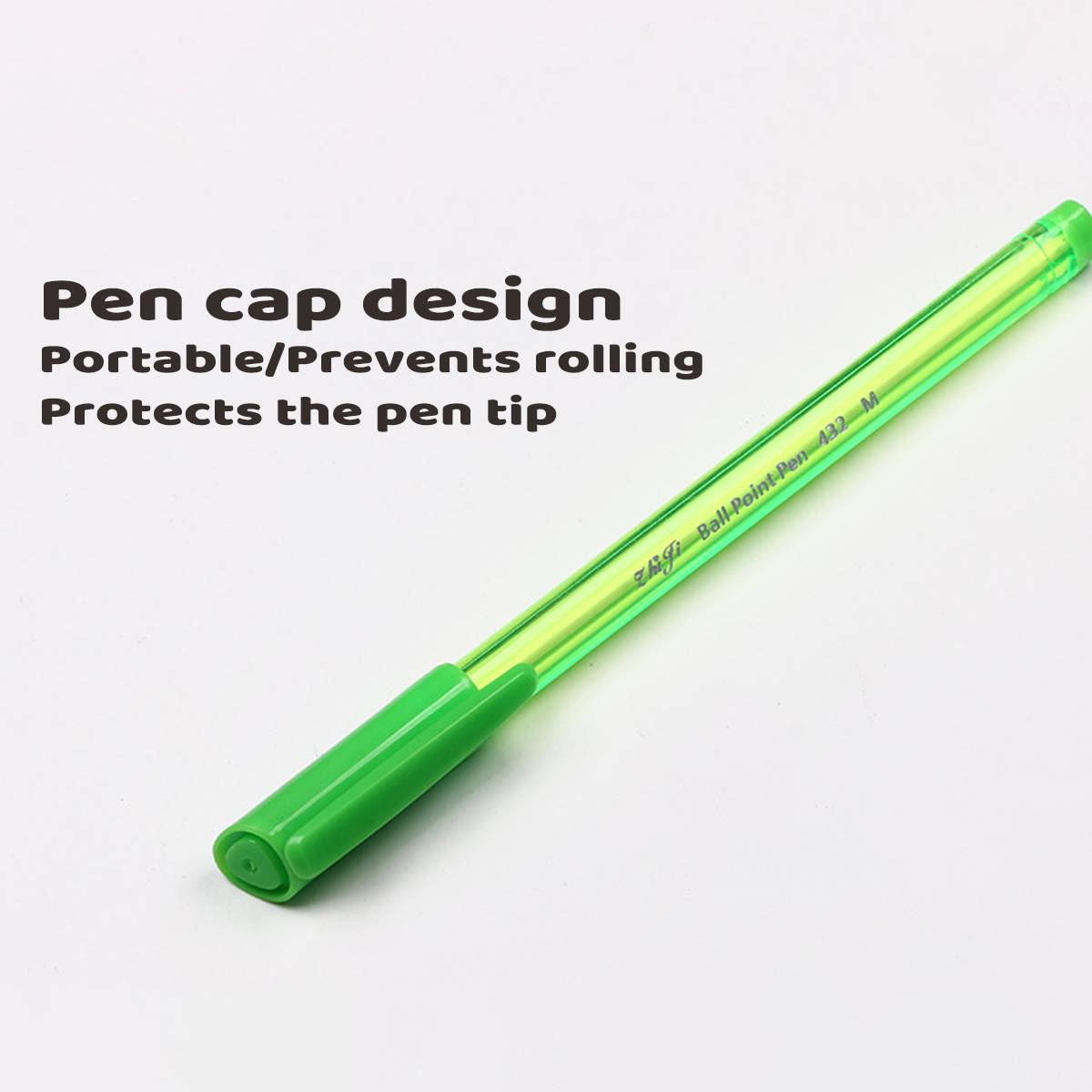 10PCS Colorful Ballpoint Pen Set with Transparent Barrel