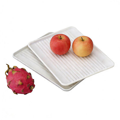 12 Pcs Rectangular Plastic Serving Tray Anti-Slip White