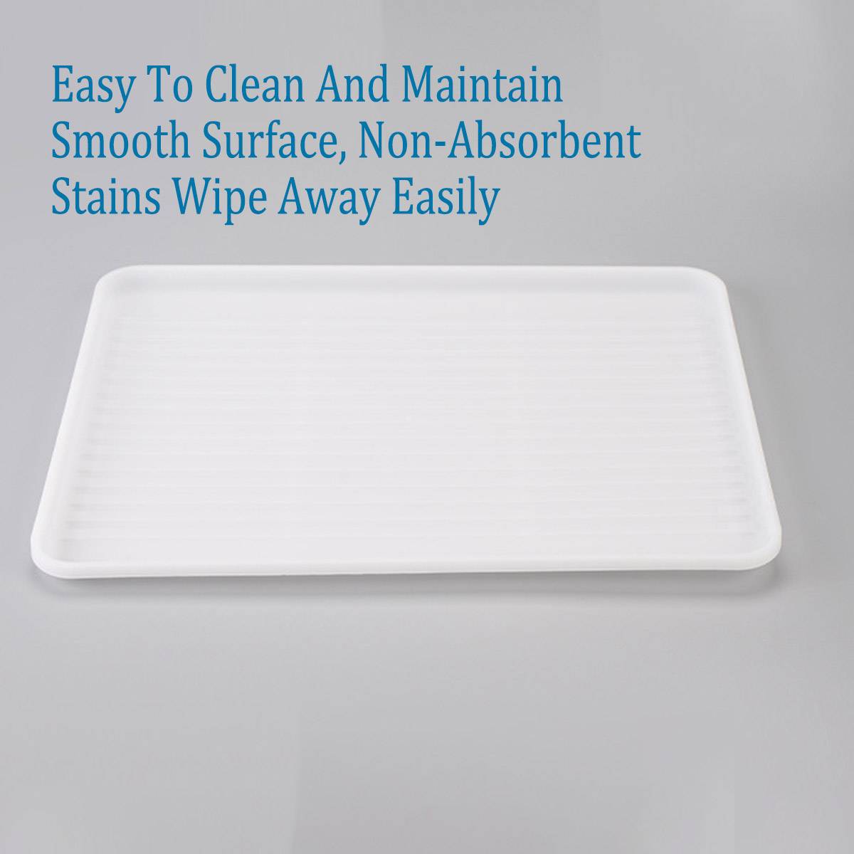 12 Pcs Rectangular Plastic Serving Tray Anti-Slip White