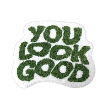 Absorbent Non Slip Letter Flocking Home Carpet Floor Mat Bed Blanket Bedroom Rug