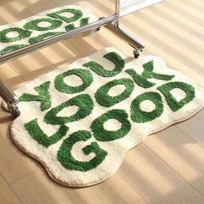 Letter Floor Rug with Absorbent Flocked Top