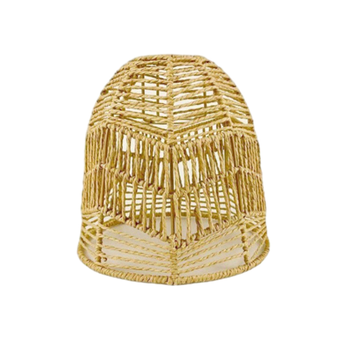 Paper Rope Pendant Light Chinese Style Rattan-Like Lampshade