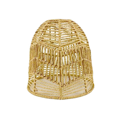 Paper Rope Pendant Light Chinese Style Rattan-Like Lampshade