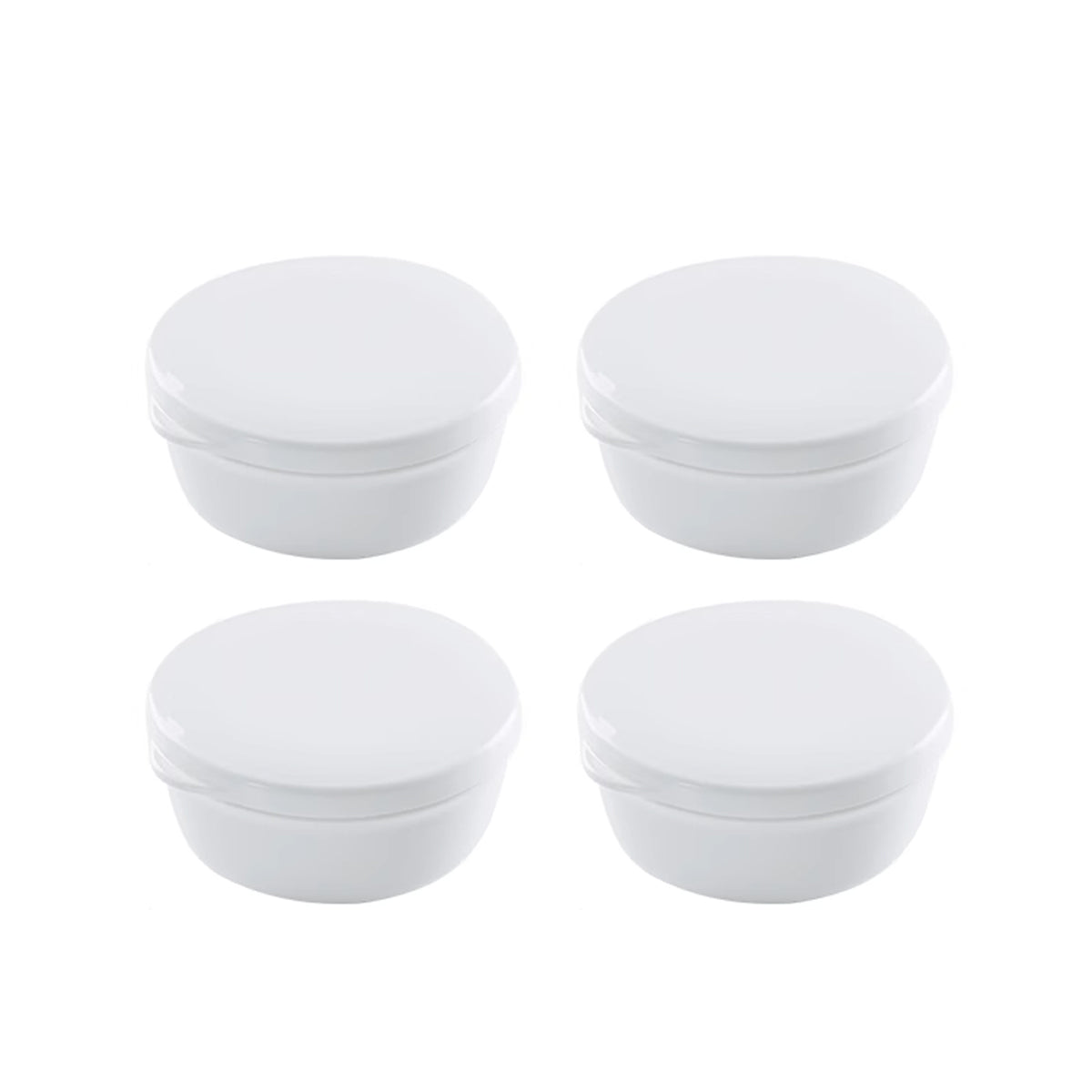 4PCS Round Portable Bathroom Soap Box Lid Travel Soap Holder Draining Soap Dish
