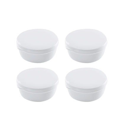 4PCS Round Portable Bathroom Soap Box Lid Travel Soap Holder Draining Soap Dish