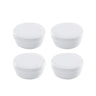 4 Pcs Round Soap Boxes with Draining Trays — White