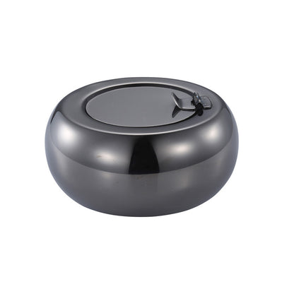 Stainless Steel Ashtray with Cover Smokeless Drum Design Windproof Ash Tray AU