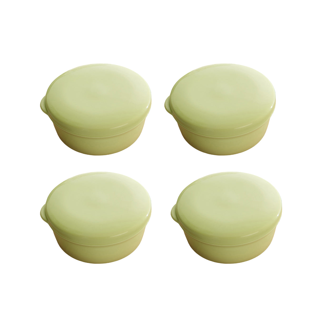 4PCS Round Portable Bathroom Soap Box Lid Travel Soap Holder Draining Soap Dish