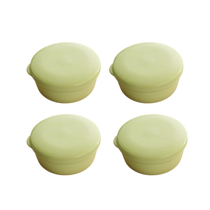 4PCS Round Portable Bathroom Soap Box Lid Travel Soap Holder Draining Soap Dish