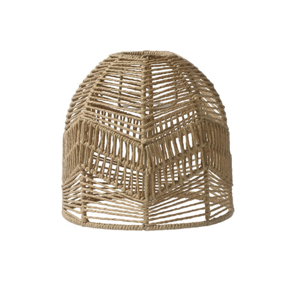 Paper Rope Pendant Light Chinese Style Rattan-Like Lampshade