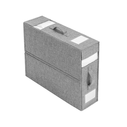 Fabric Storage Box Bedding Organizer with Clear Window 38x32cm