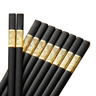 10 Pairs Chopsticks with Patterned Handles — Golden-3