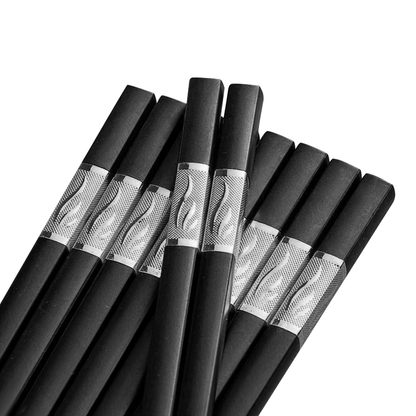 10 Pairs Reusable Alloy Chopsticks Dishwasher Safe Non-Slip
