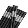 10 Pairs Chopsticks with Patterned Handles — Silver-2