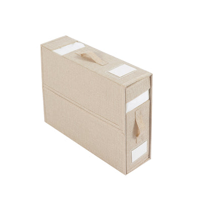 Fabric Storage Box Bedding Organizer with Clear Window 38x32cm