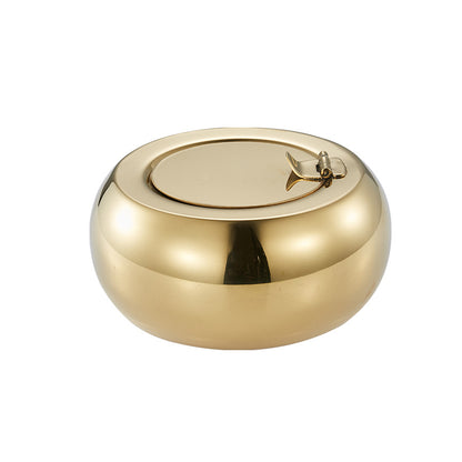 Stainless Steel Ashtray with Cover Smokeless Drum Design Windproof Ash Tray AU
