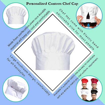 Chef Hat Adjustable Kitchen Cook Cap for Restaurants