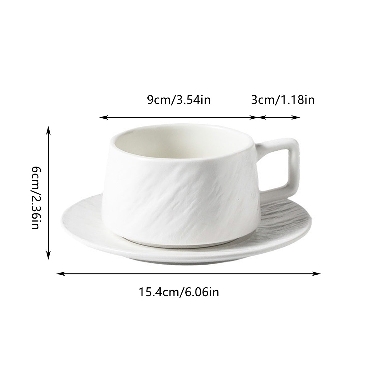 Ceramic Coffee Cup and Saucer Set Simple Tea Mug for Breakfast Drinkware