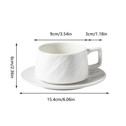 Ceramic Coffee Cup and Saucer Set Simple Tea Mug for Breakfast Drinkware
