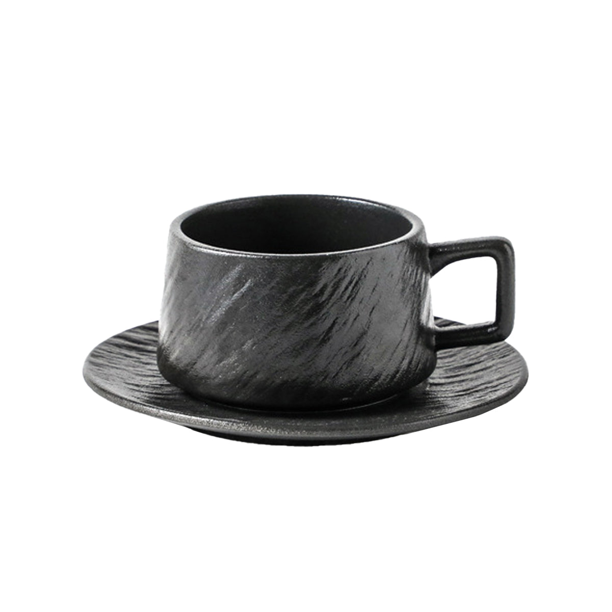 Ceramic Coffee Cup and Saucer Set Simple Tea Mug for Breakfast Drinkware