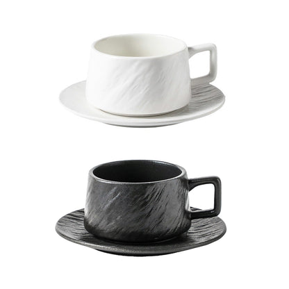 Ceramic Coffee Cup and Saucer Set Simple Tea Mug for Breakfast Drinkware
