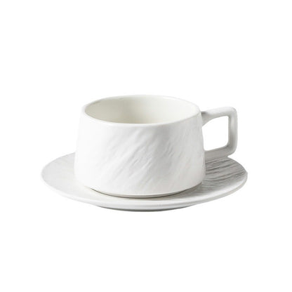 Ceramic Coffee Cup and Saucer Set Simple Tea Mug for Breakfast Drinkware