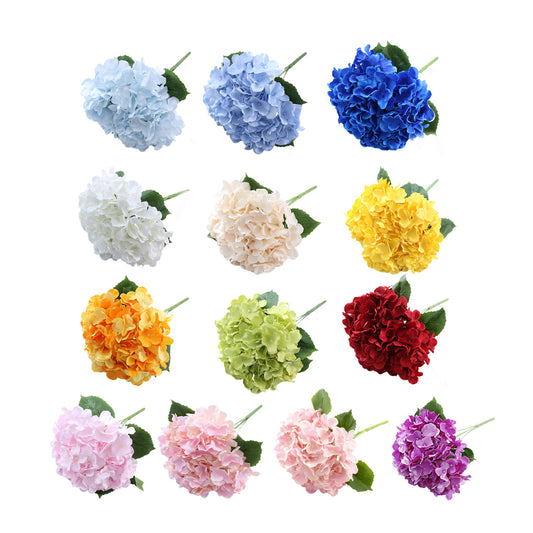 Artificial Hydrangea Bouquet 3pcs Silk Flowers Home Wedding Decor