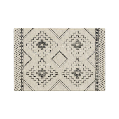 Anti-Slip Entrance Mat Bamboo-Cotton Blend Geometric Design