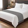 Bed Runner with Geometric Patterned Fabric — Black / 60-180 cm