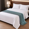 Bed Runner with Geometric Patterned Fabric — Peacock Blue / 60-180 cm