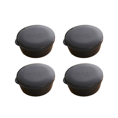 4PCS Round Portable Bathroom Soap Box Lid Travel Soap Holder Draining Soap Dish
