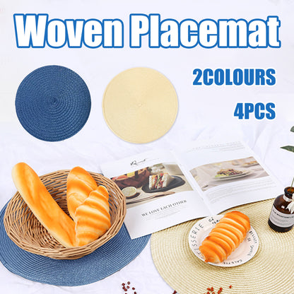 4 Pcs Round Woven Placemats Heat Insulation Table Mats