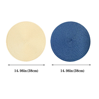 4 Pcs Round Woven Placemats Heat Insulation Table Mats