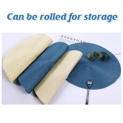 4 Pcs Round Woven Placemats Heat Insulation Table Mats