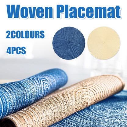 4 Pcs Round Woven Placemats Heat Insulation Table Mats