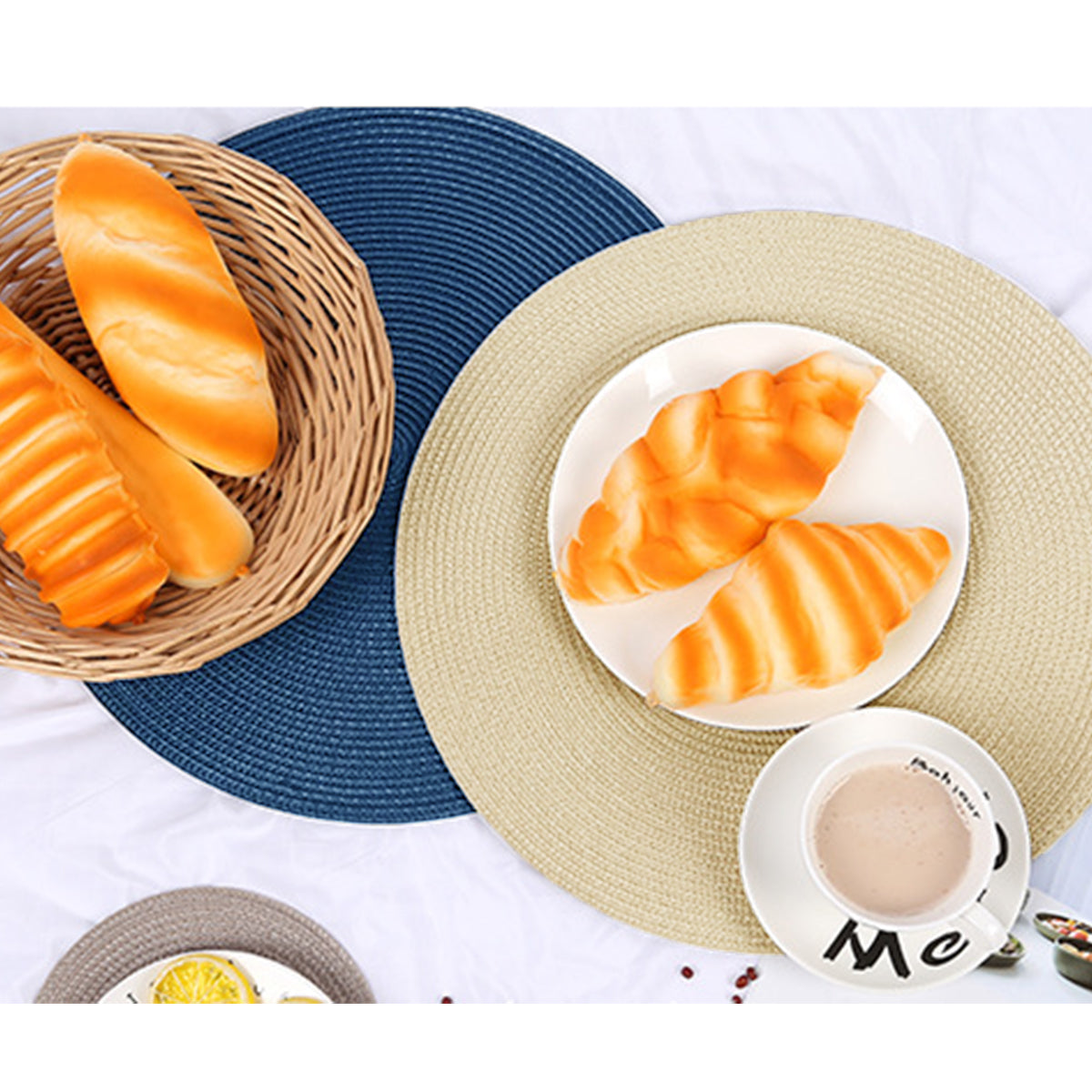 4 Pcs Round Woven Placemats Heat Insulation Table Mats