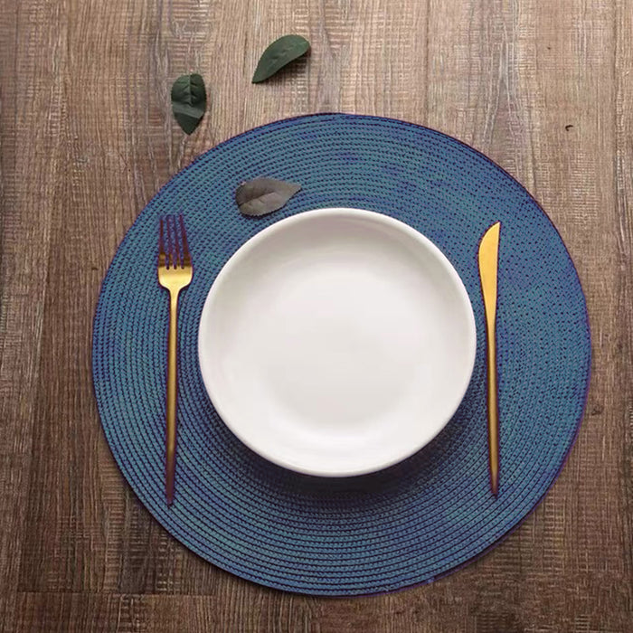 4 Pcs Round Placemats with Woven PP Fibres