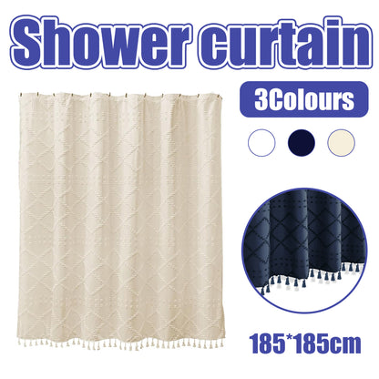 Waterproof Mildew Resistant Shower Curtain with Fringe Design