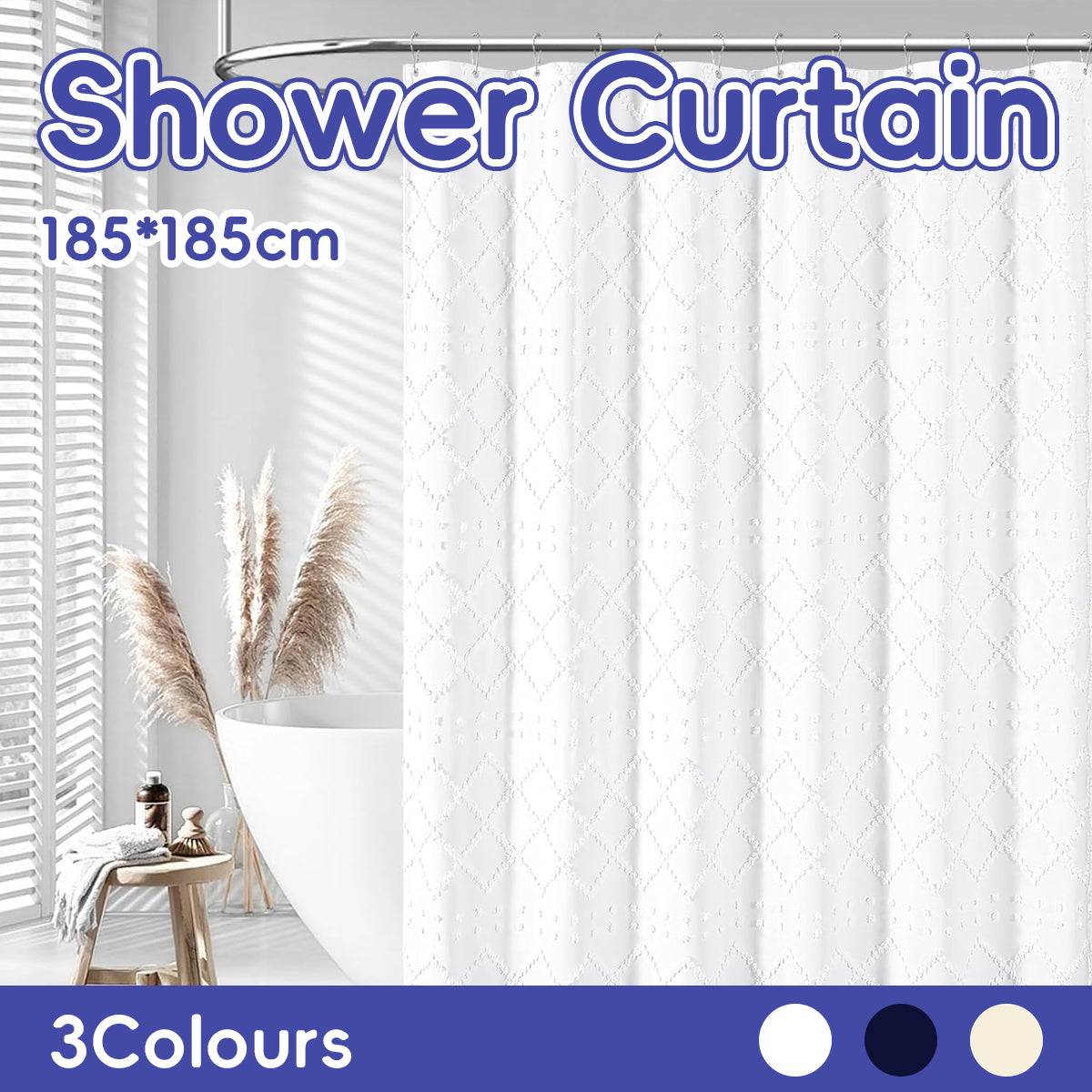Waterproof Mildew Resistant Shower Curtain with Fringe Design
