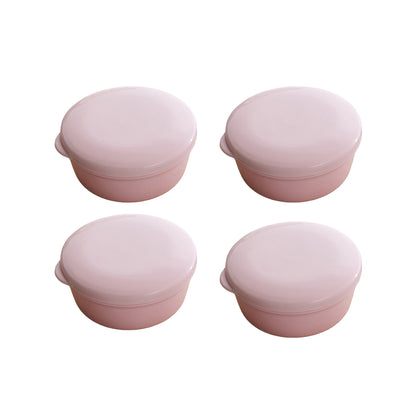 4PCS Round Portable Bathroom Soap Box Lid Travel Soap Holder Draining Soap Dish