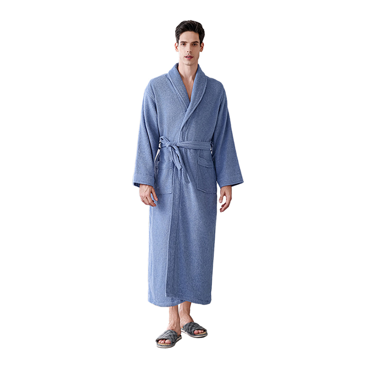 Quick Dry Cotton Bathrobe Absorbent Comfortable for Hotel Home Use