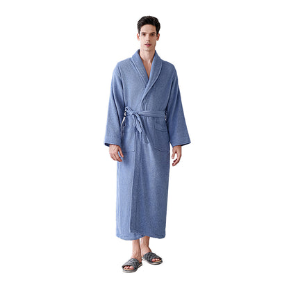 Quick Dry Cotton Bathrobe Absorbent Comfortable for Hotel Home Use
