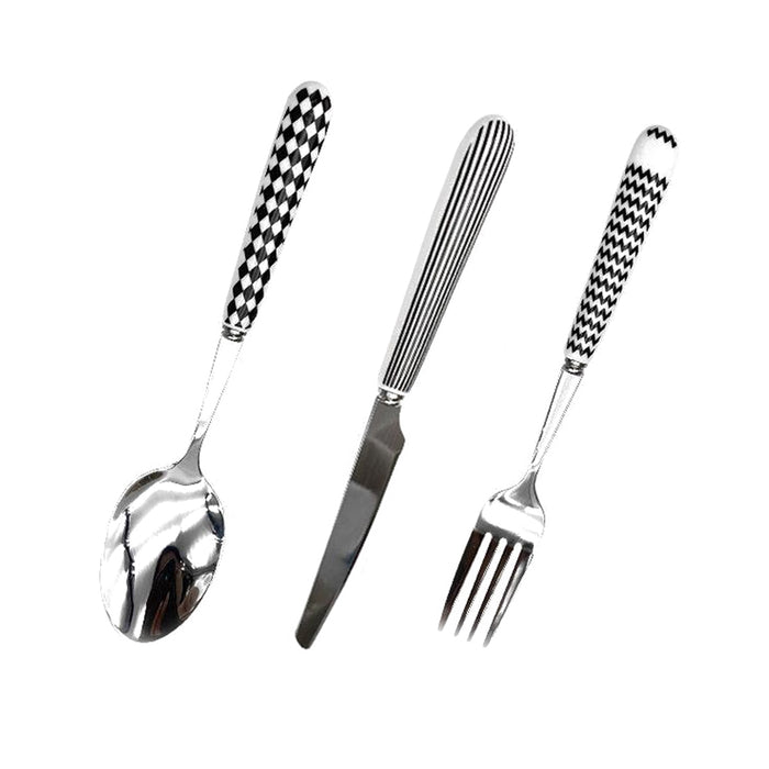 3 Pcs Steel Cutlery Set with Ceramic Handles