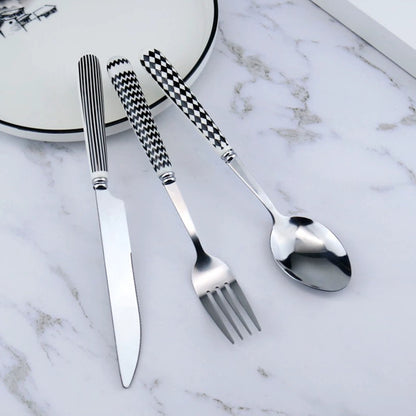 3PCS Stainless Steel Ceramic Handle Cutlery Set with Gift Box