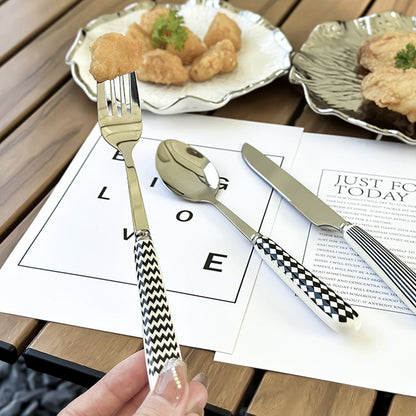 3PCS Stainless Steel Ceramic Handle Cutlery Set with Gift Box