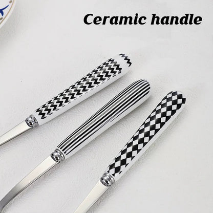 3PCS Stainless Steel Ceramic Handle Cutlery Set with Gift Box